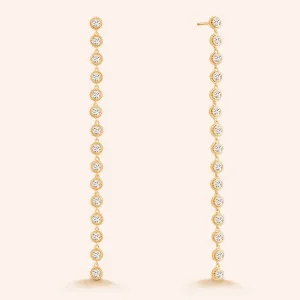 "Destination" 3.5CTW Round Cut Linear Drop Earrings