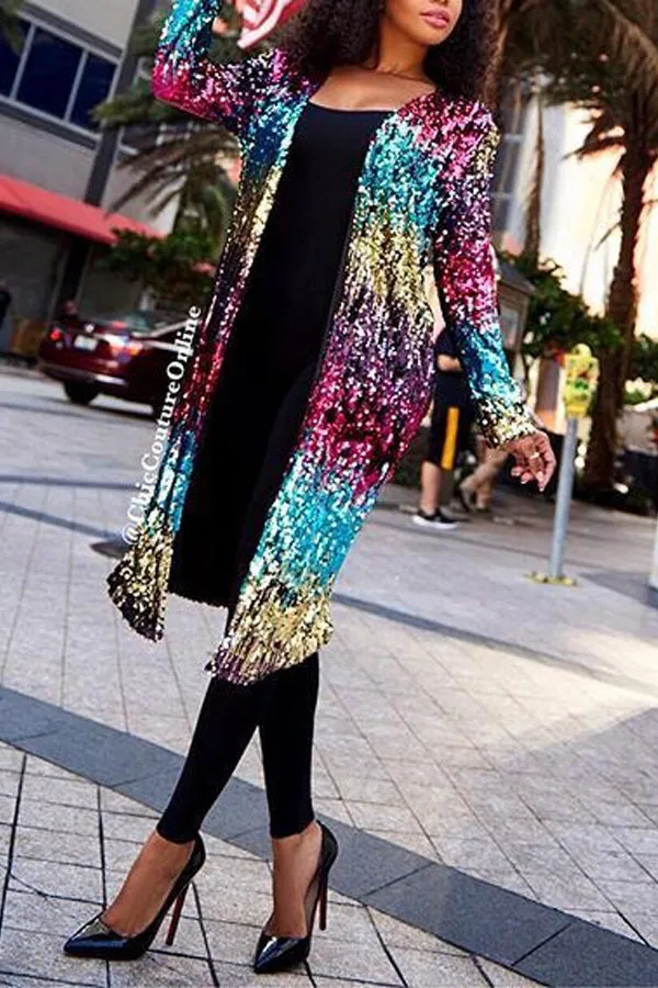 "Pay Attention: Sequins Long Coat