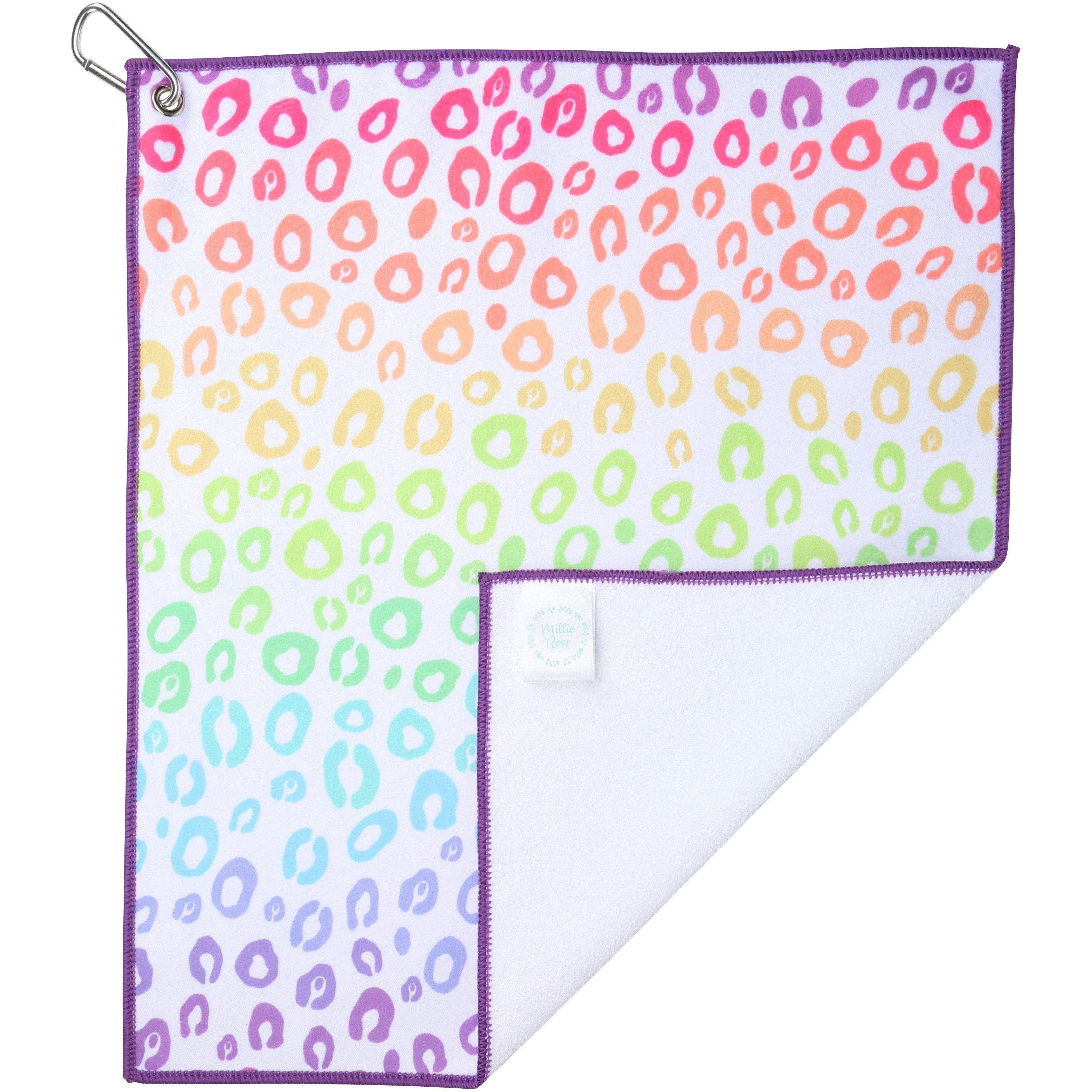Rainbow Leopard Golf Towel, Tennis, Pickleball Towel