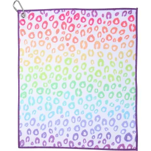 Rainbow Leopard Golf Towel, Tennis, Pickleball Towel