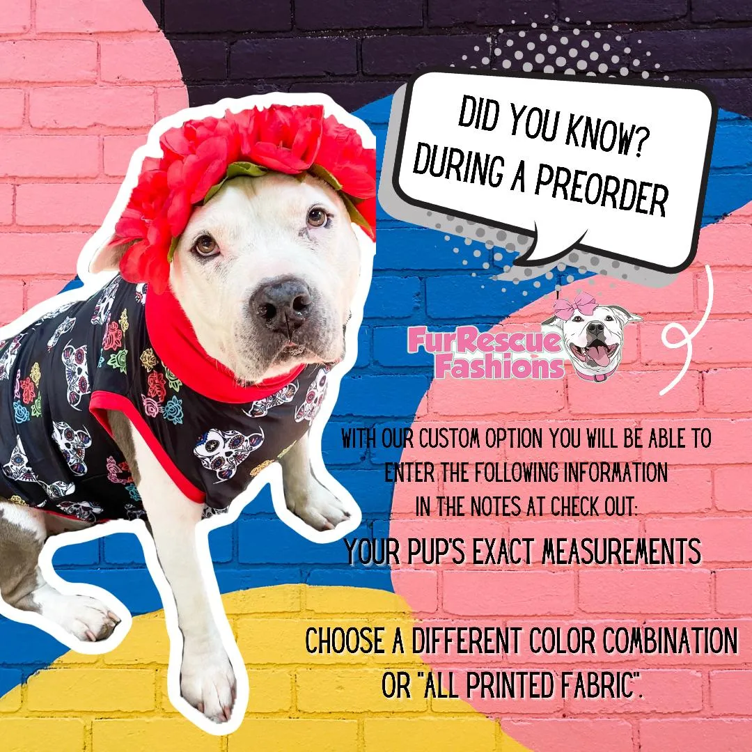 Ready, Set... Glow - Dog Pajama with Mustard Neck & Trim/Sleeves