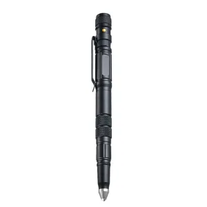 RECON  GS2U P08  Black Tactical Pen Tungsten Steel Window Breaking & Self-Defence Pen with LED Light