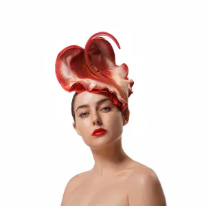 Red Cala flower fascinator