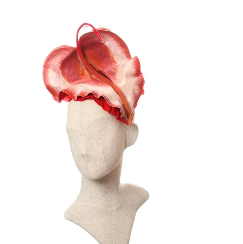 Red Cala flower fascinator