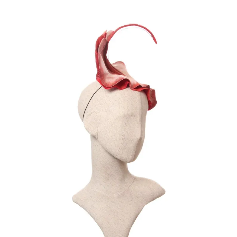 Red Cala flower fascinator