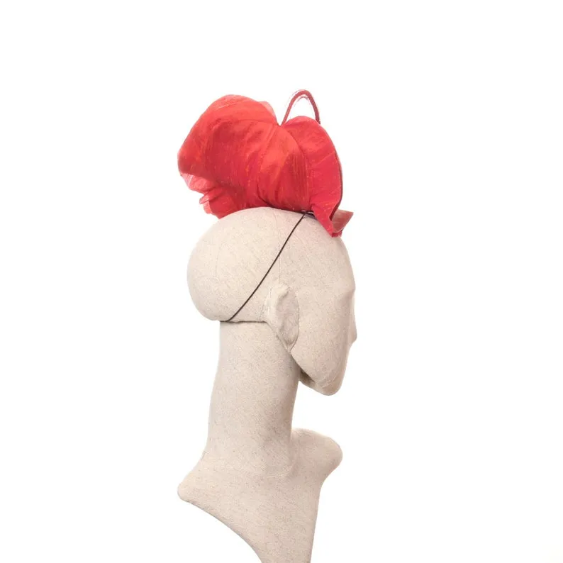 Red Cala flower fascinator