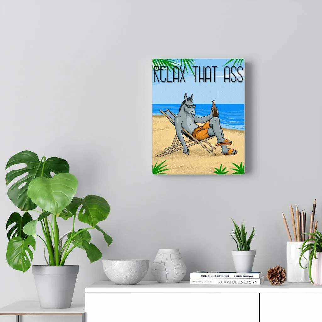 Relax Donkey on 8 X 10 Canvas Gallery Wrap