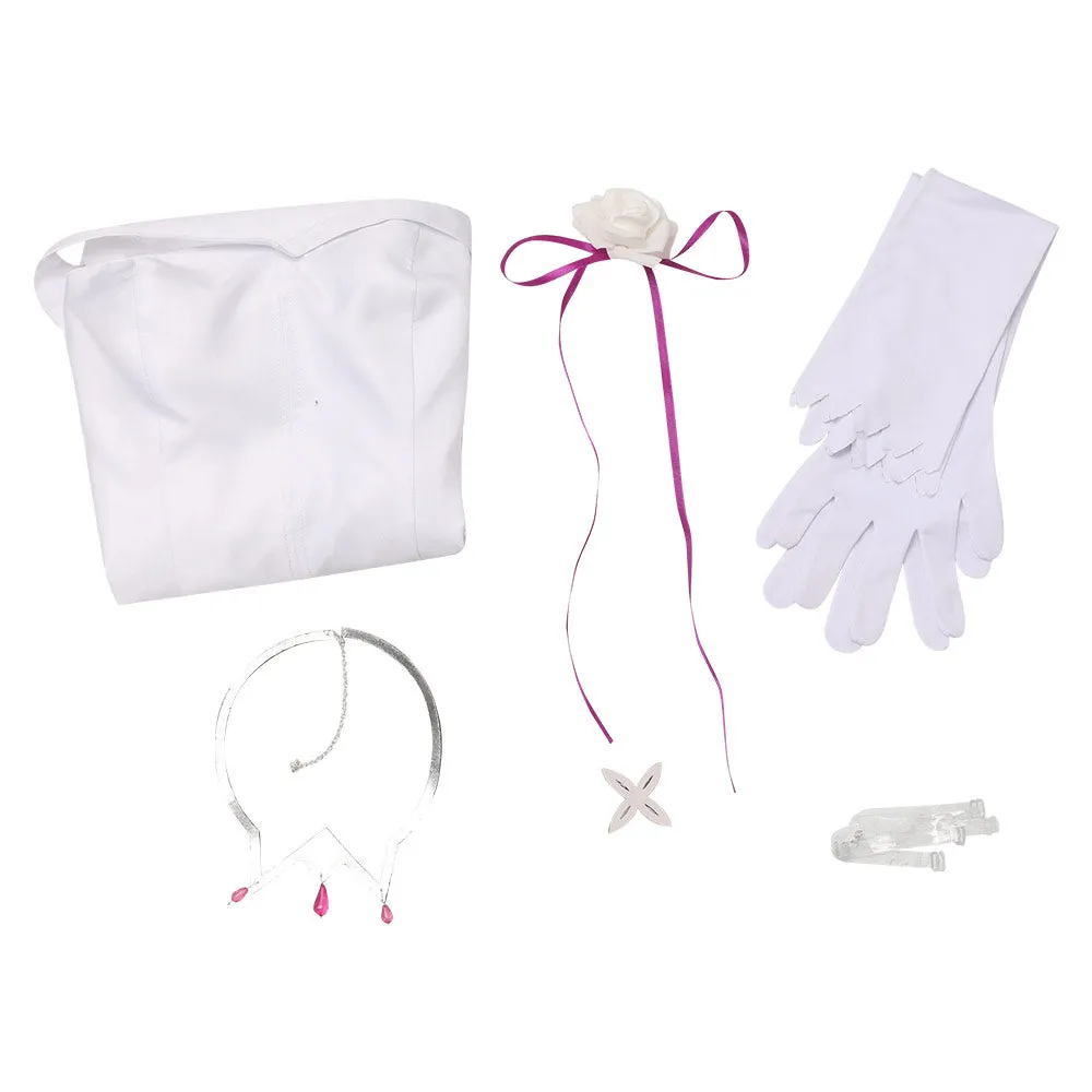 Re:Zero Kara Hajimeru Isekai Seikatsu Emilia White Dress Cosplay Costume Outfits