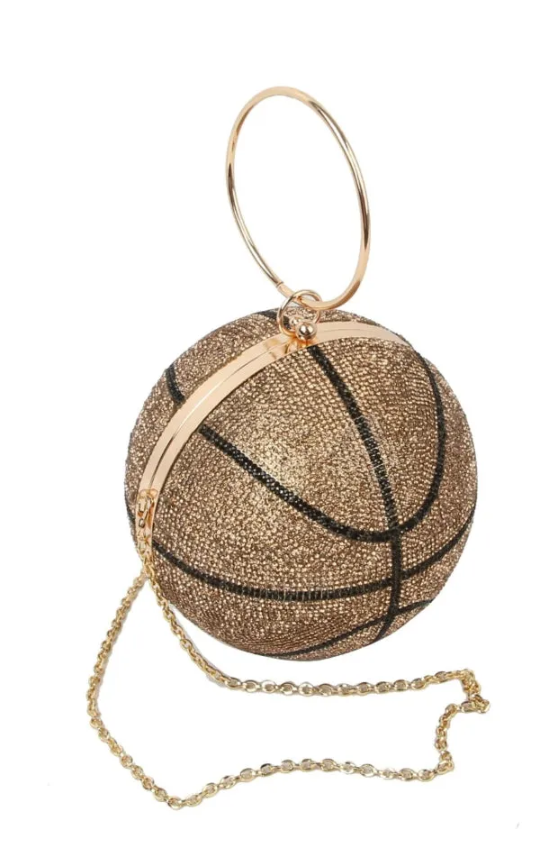 Rhinestone Clutch Bling Basketball Purse