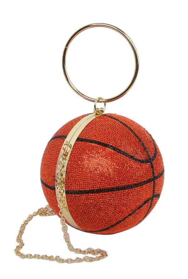 Rhinestone Clutch Bling Basketball Purse
