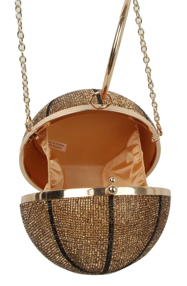 Rhinestone Clutch Bling Basketball Purse