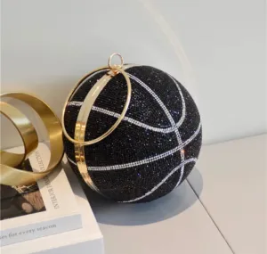 Rhinestone Clutch Bling Basketball Purse
