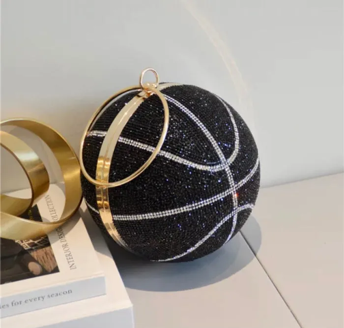 Rhinestone Clutch Bling Basketball Purse