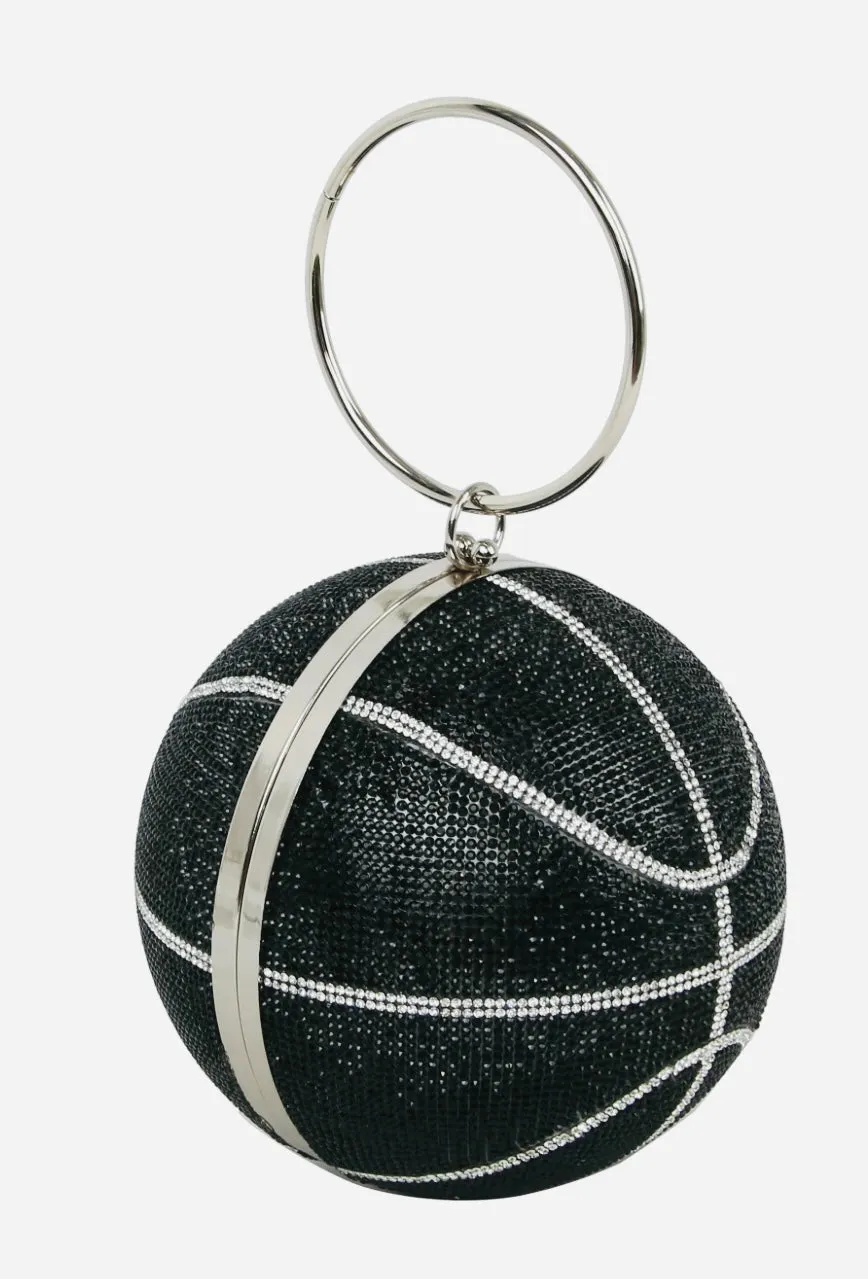 Rhinestone Clutch Bling Basketball Purse