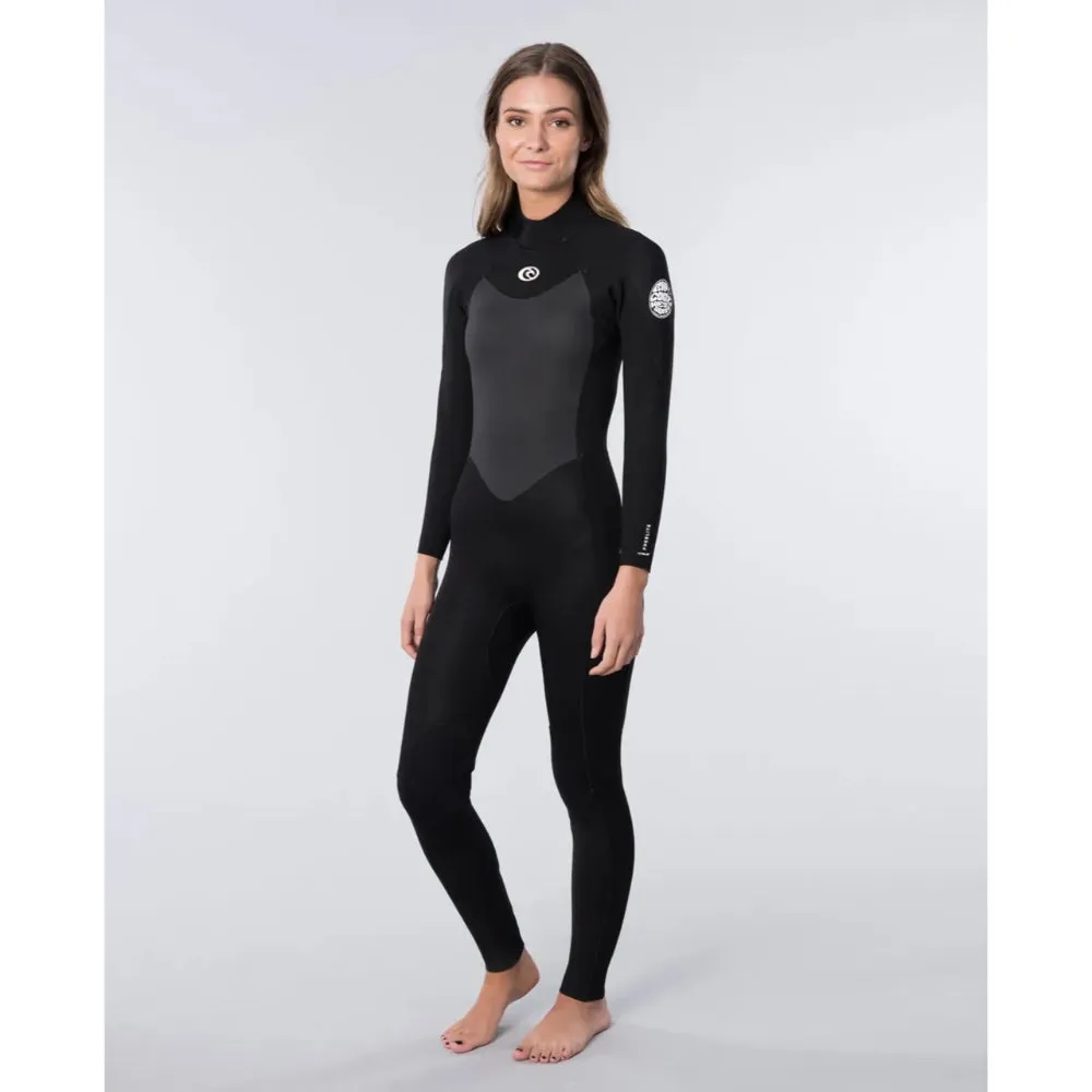 RIP CURL WMS OMEGA 3/2 BACK ZIP BLACK