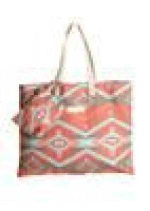 Rock & Roll Denim Burnt Orange Aztec Tote Bag