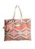 Rock & Roll Denim Burnt Orange Aztec Tote Bag