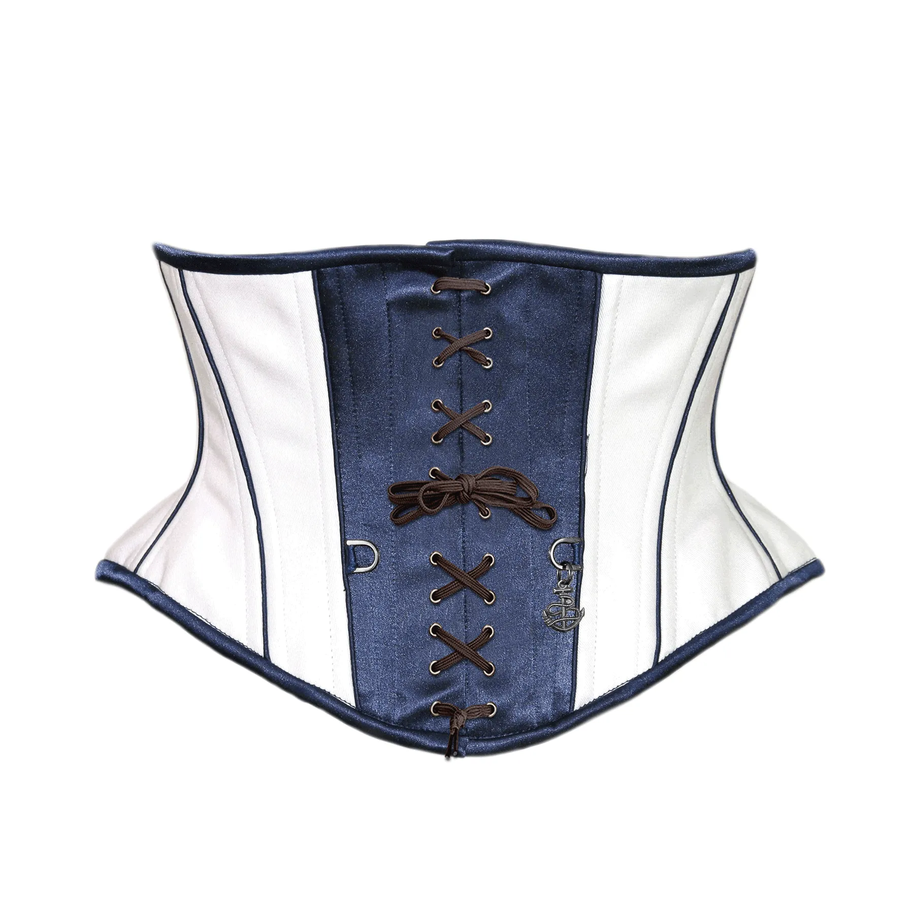 Rosel White & Blue Satin Sexy Underbust Corset