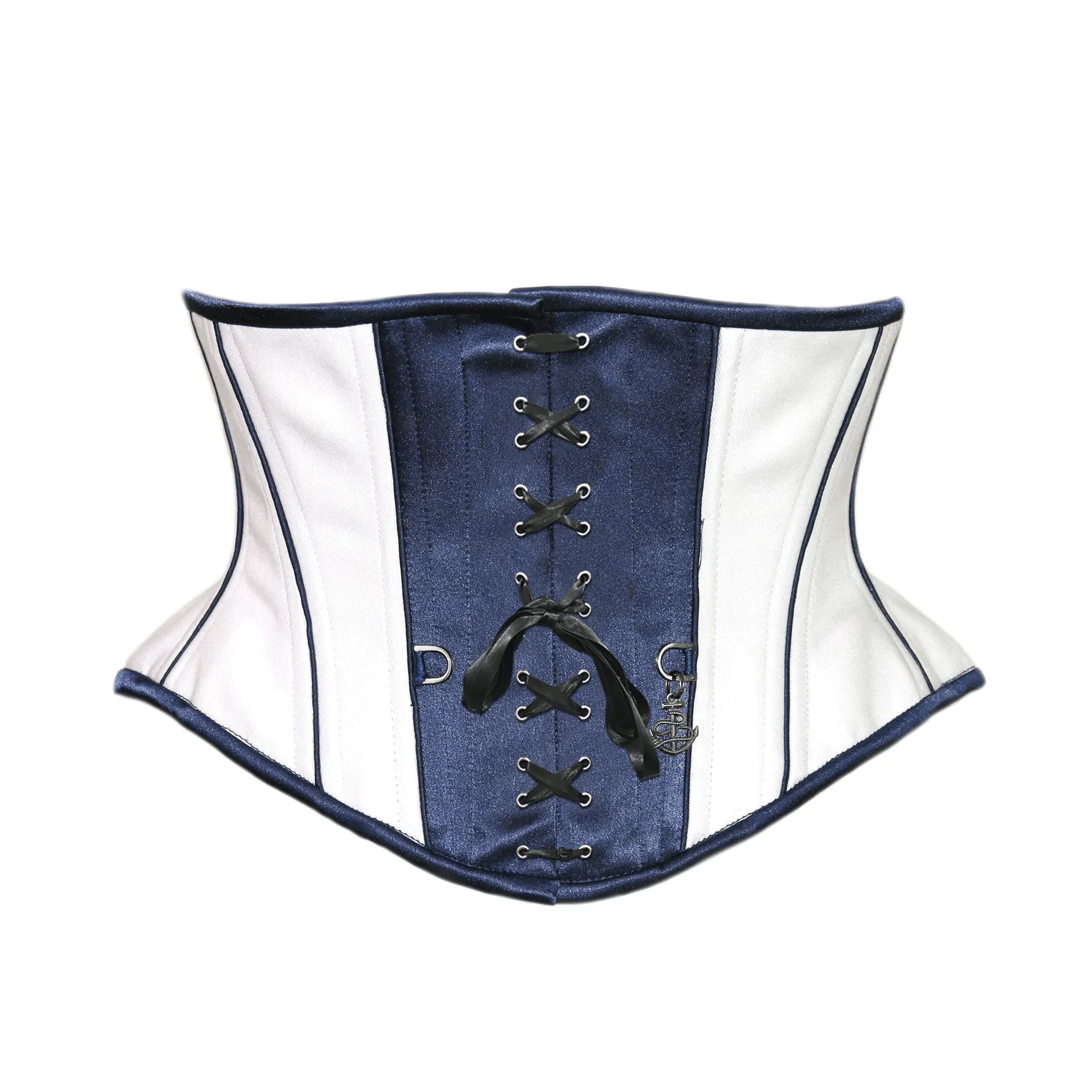 Rosel White & Blue Satin Sexy Underbust Corset