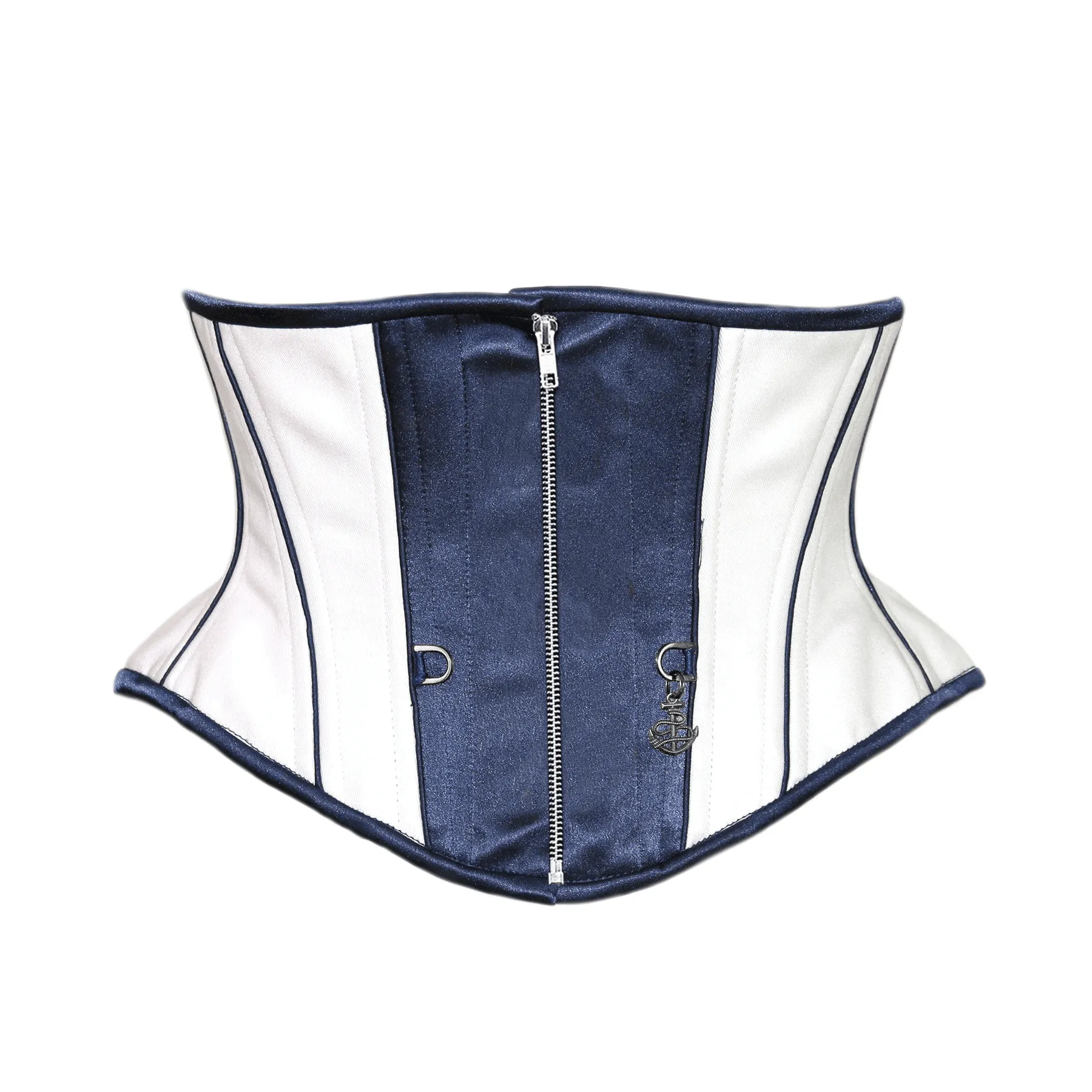 Rosel White & Blue Satin Sexy Underbust Corset