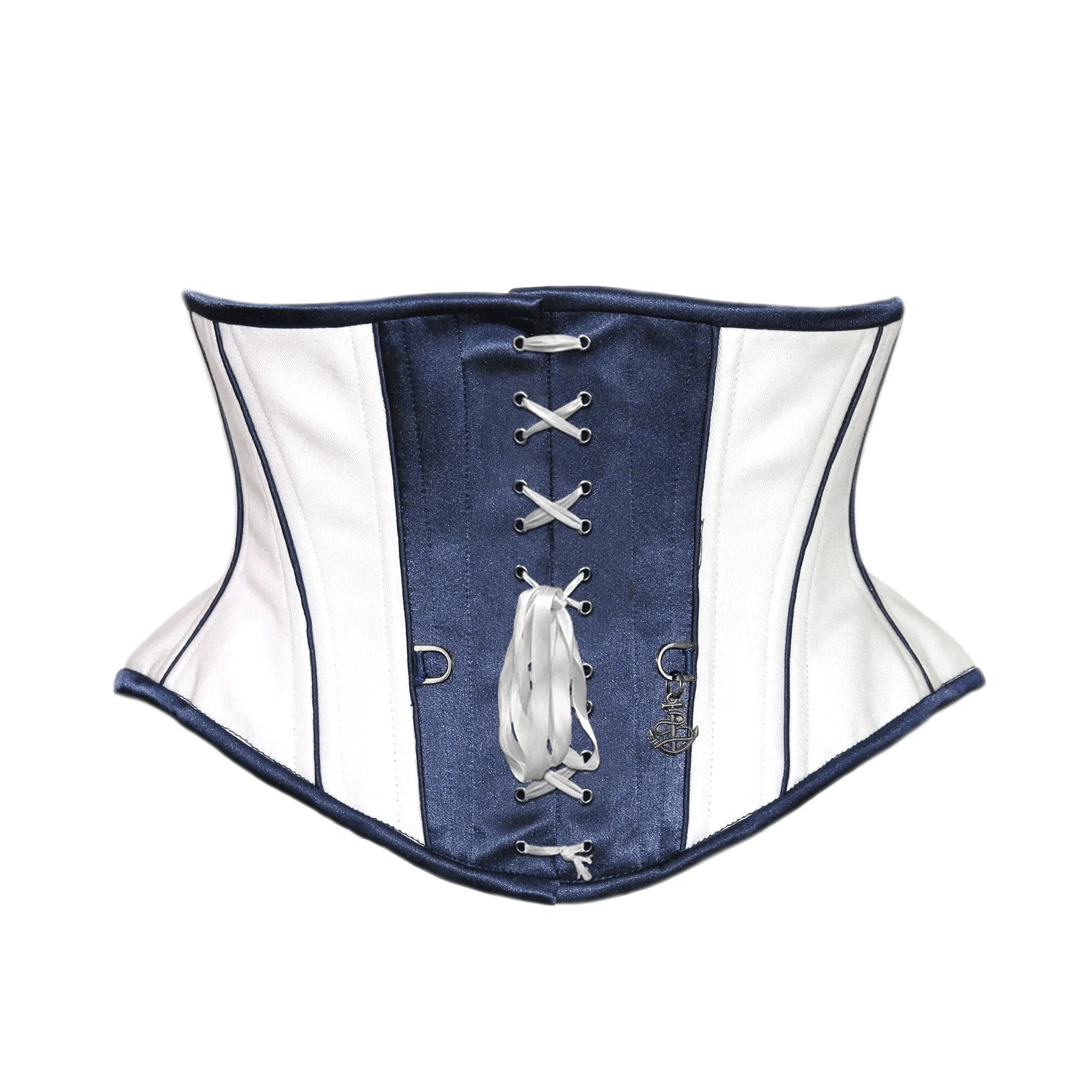 Rosel White & Blue Satin Sexy Underbust Corset