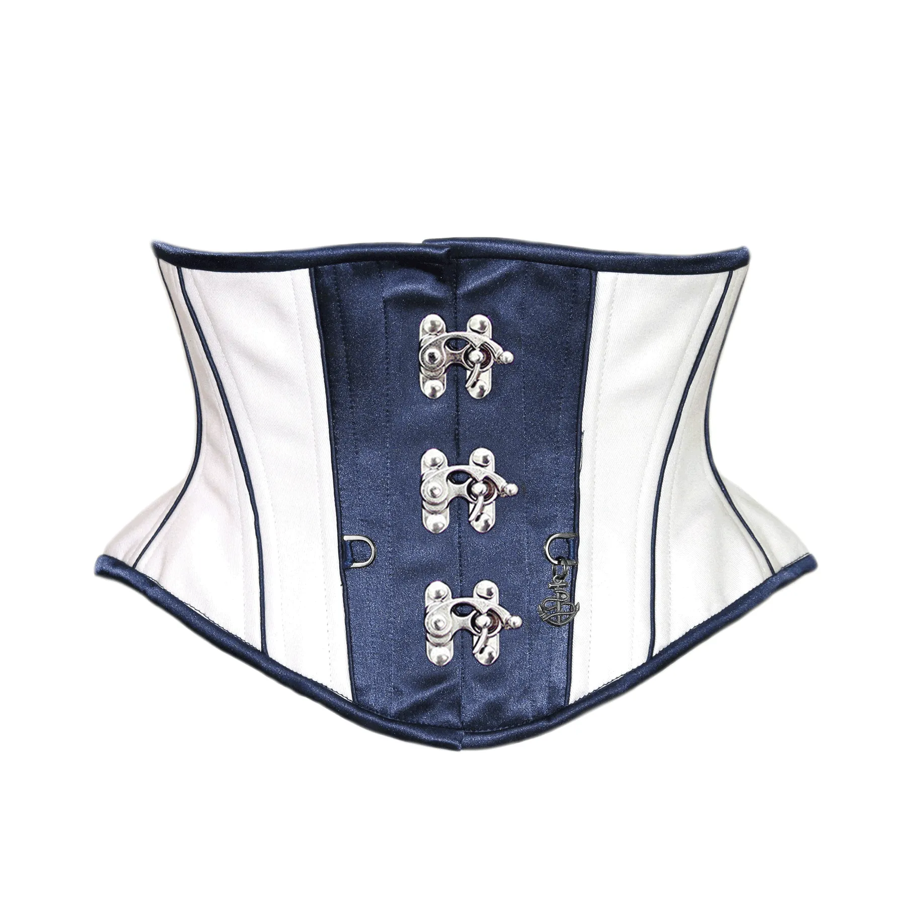Rosel White & Blue Satin Sexy Underbust Corset