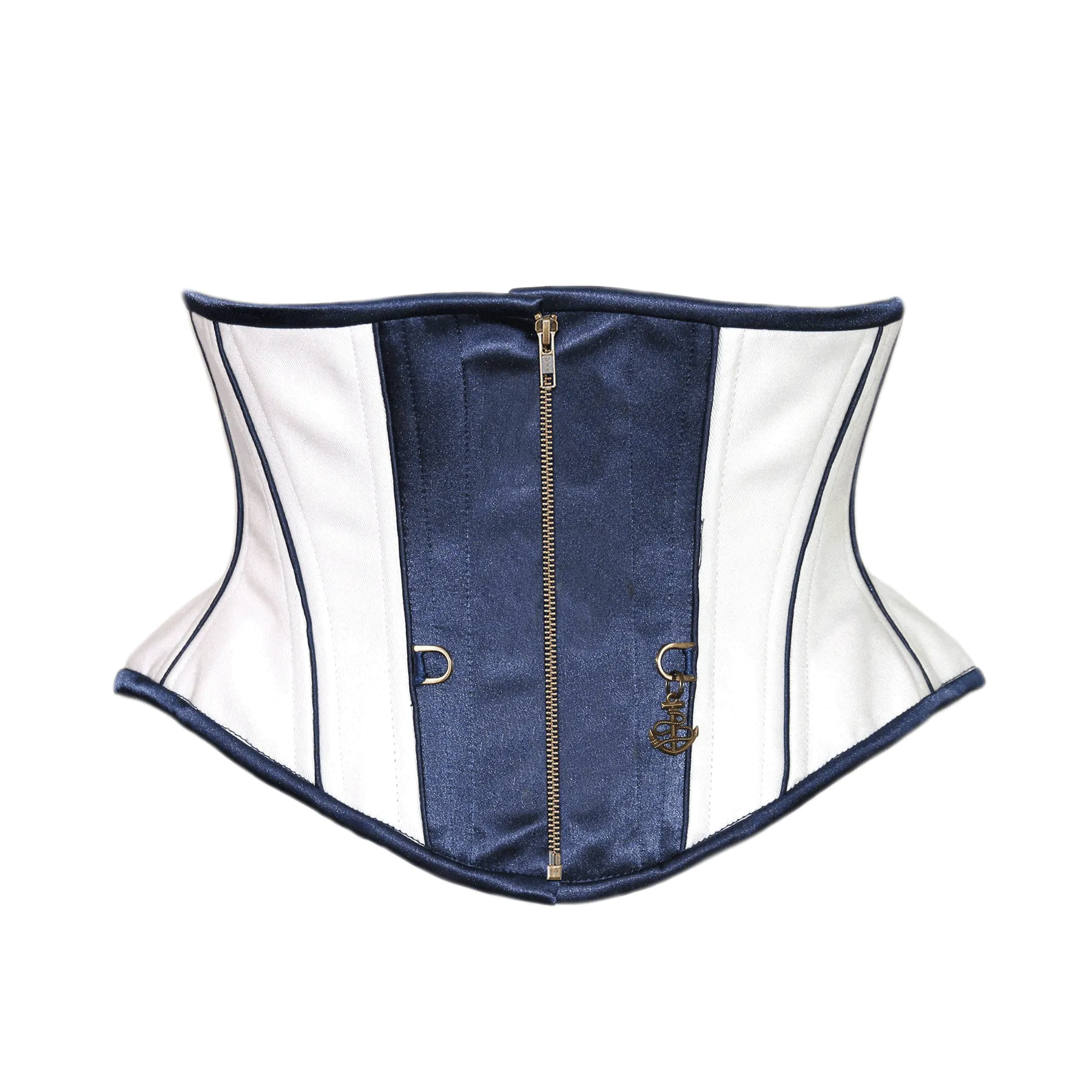 Rosel White & Blue Satin Sexy Underbust Corset