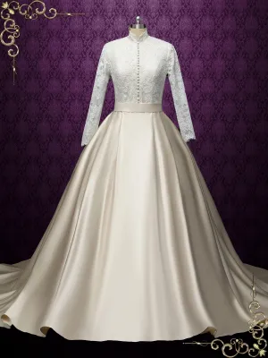 Royal Modest Lace Wedding Dress EMILIA
