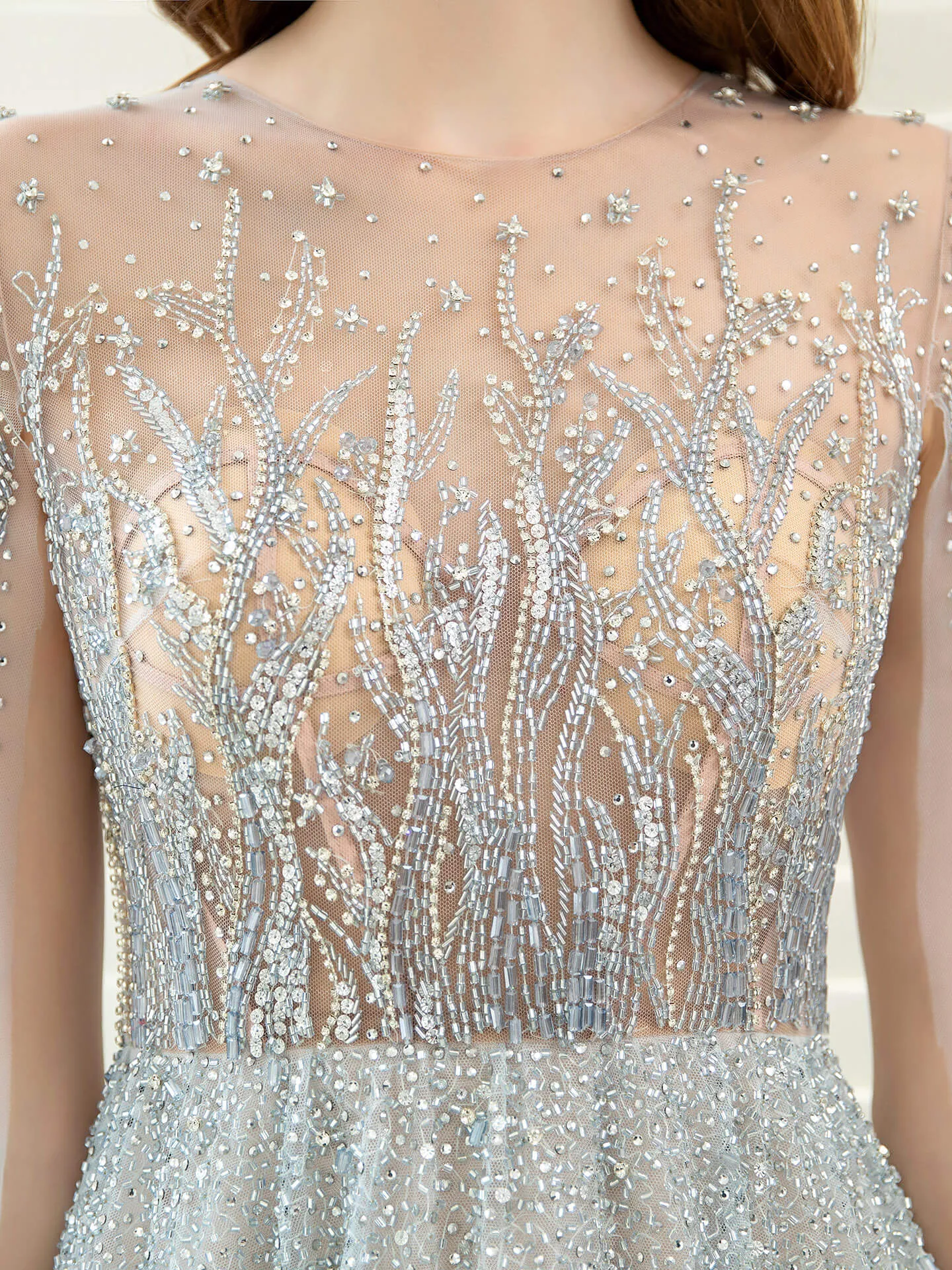 Roycebridal A-Line Luxurious Glittering Fairy Sexy Formal Evening Dresses Long Sleeve Floor Length