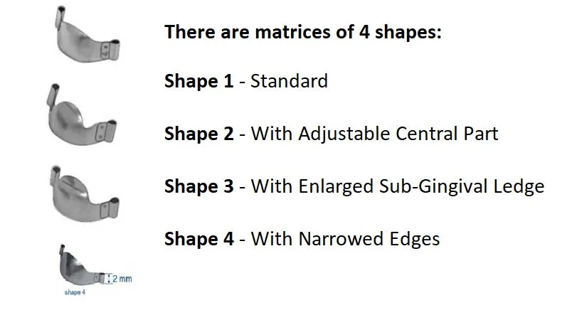 Saddle Contoured Metal Matrices Small (Shape 3) 12pcs