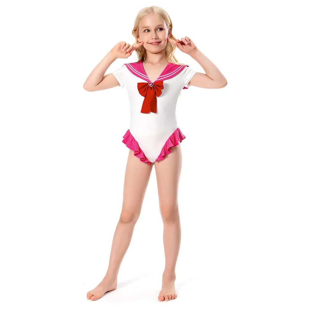 Sailor Moon Tsukino Usagi Small Lady Serenity Cosplay Costume Kids Children Swimsuit Swimwear Halloween Carnival Suit-cossky®