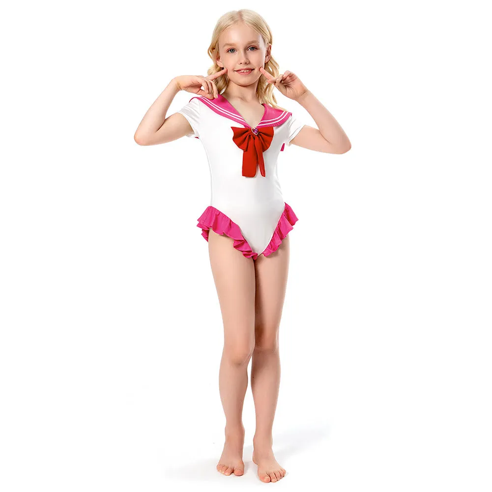 Sailor Moon Tsukino Usagi Small Lady Serenity Cosplay Costume Kids Children Swimsuit Swimwear Halloween Carnival Suit-cossky®