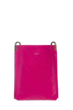 Saint Laurent Fuchsia Suzanne Quilted Leather Handbag