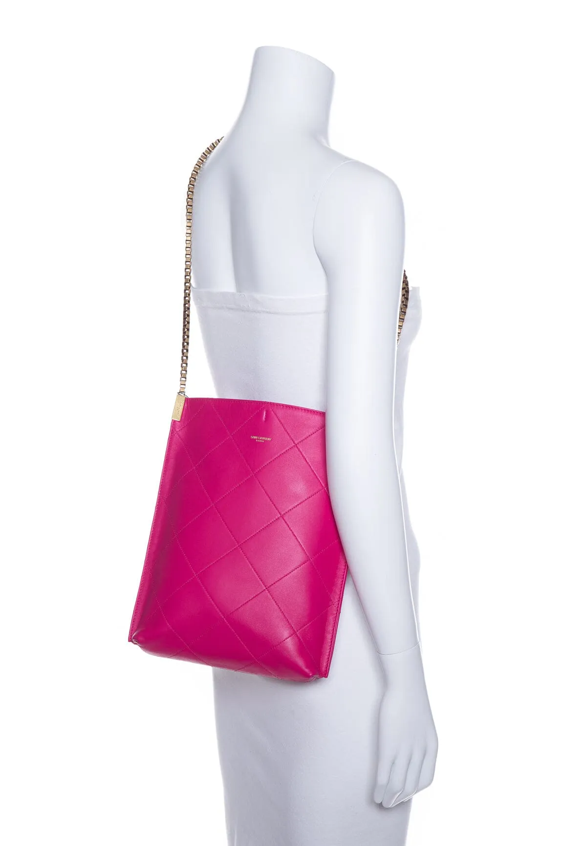 Saint Laurent Fuchsia Suzanne Quilted Leather Handbag