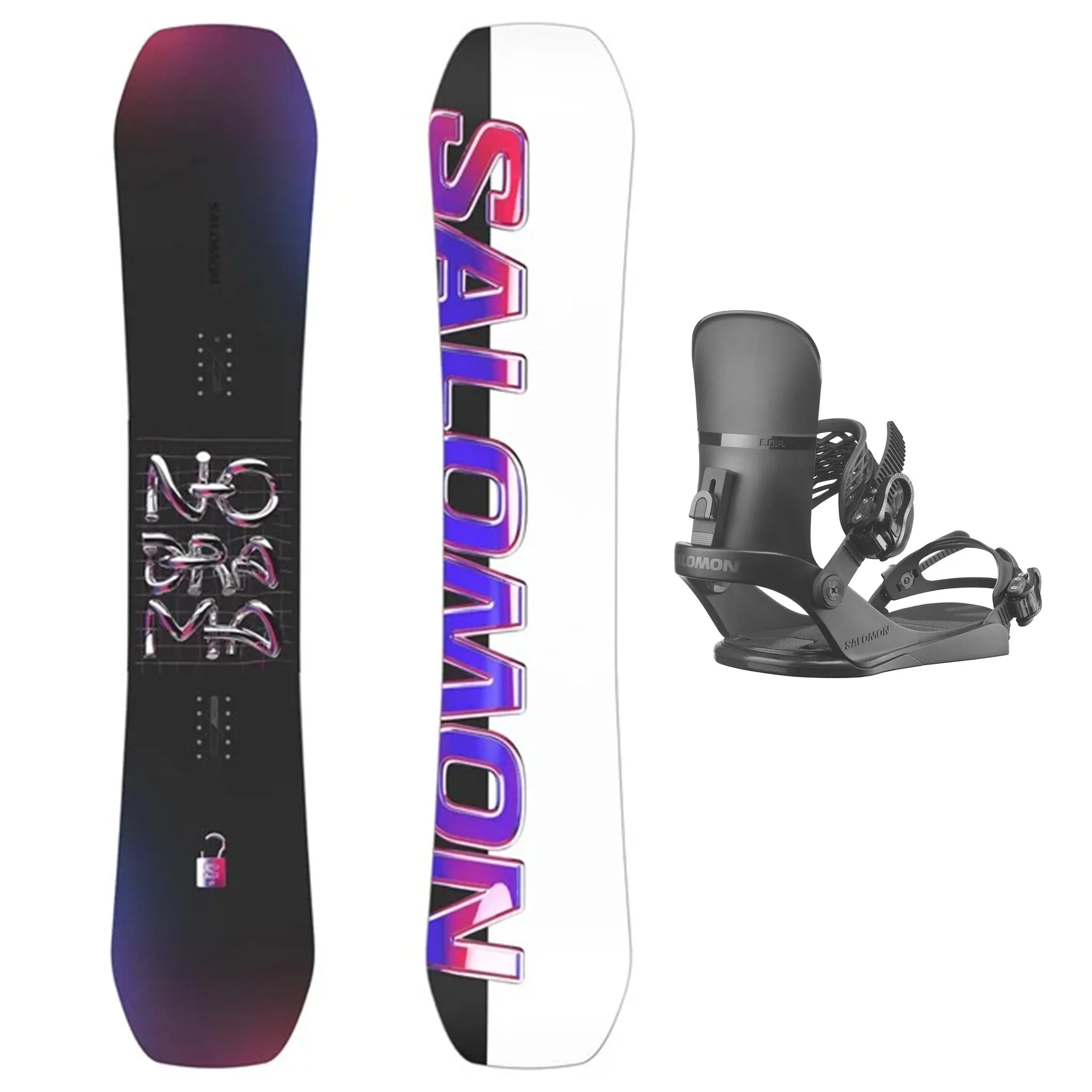 Salomon No Drama Snowboard with Solomon E.D.B. Bindings Womens Snowboard Package 2025
