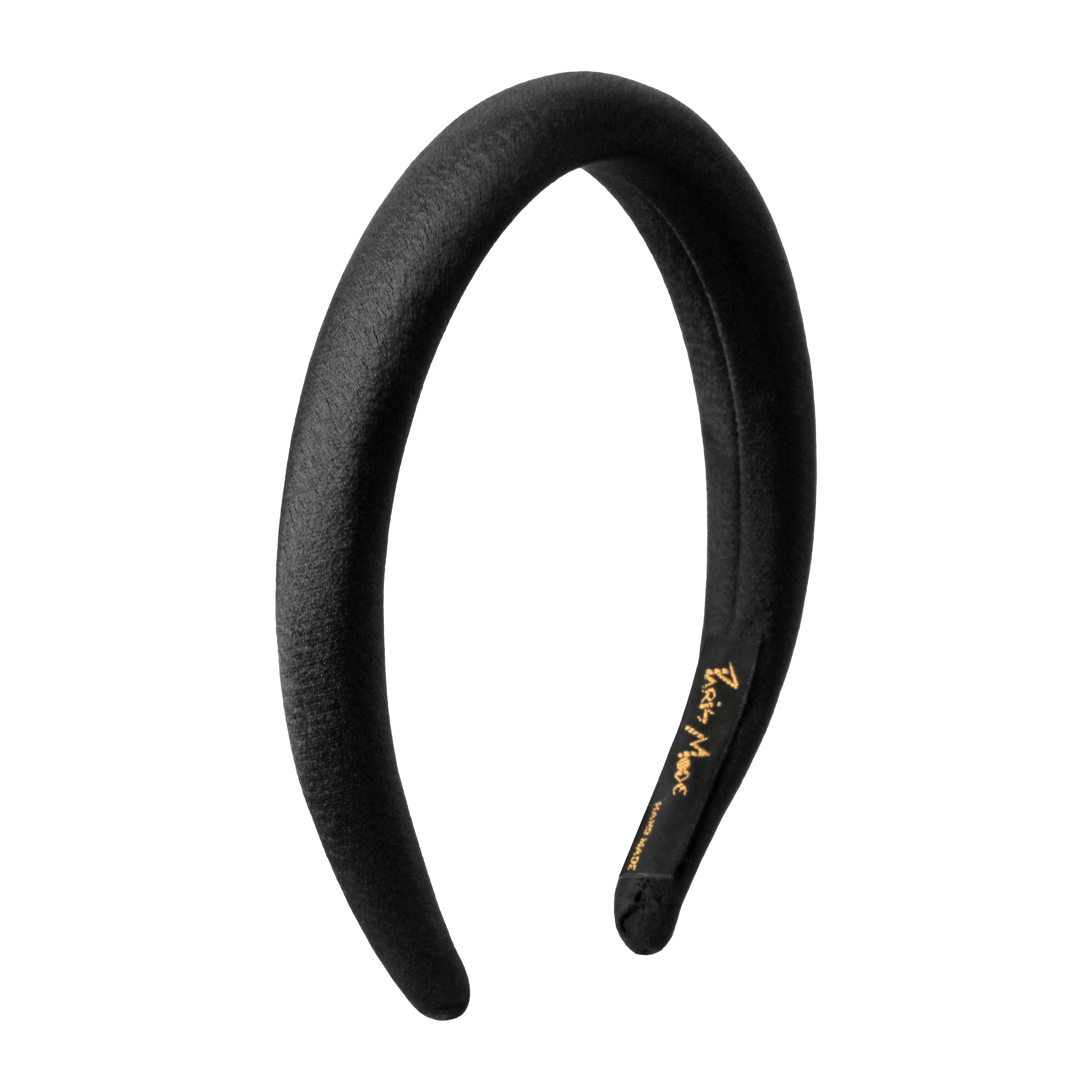Satin 1.5 cm Padded Black Headband