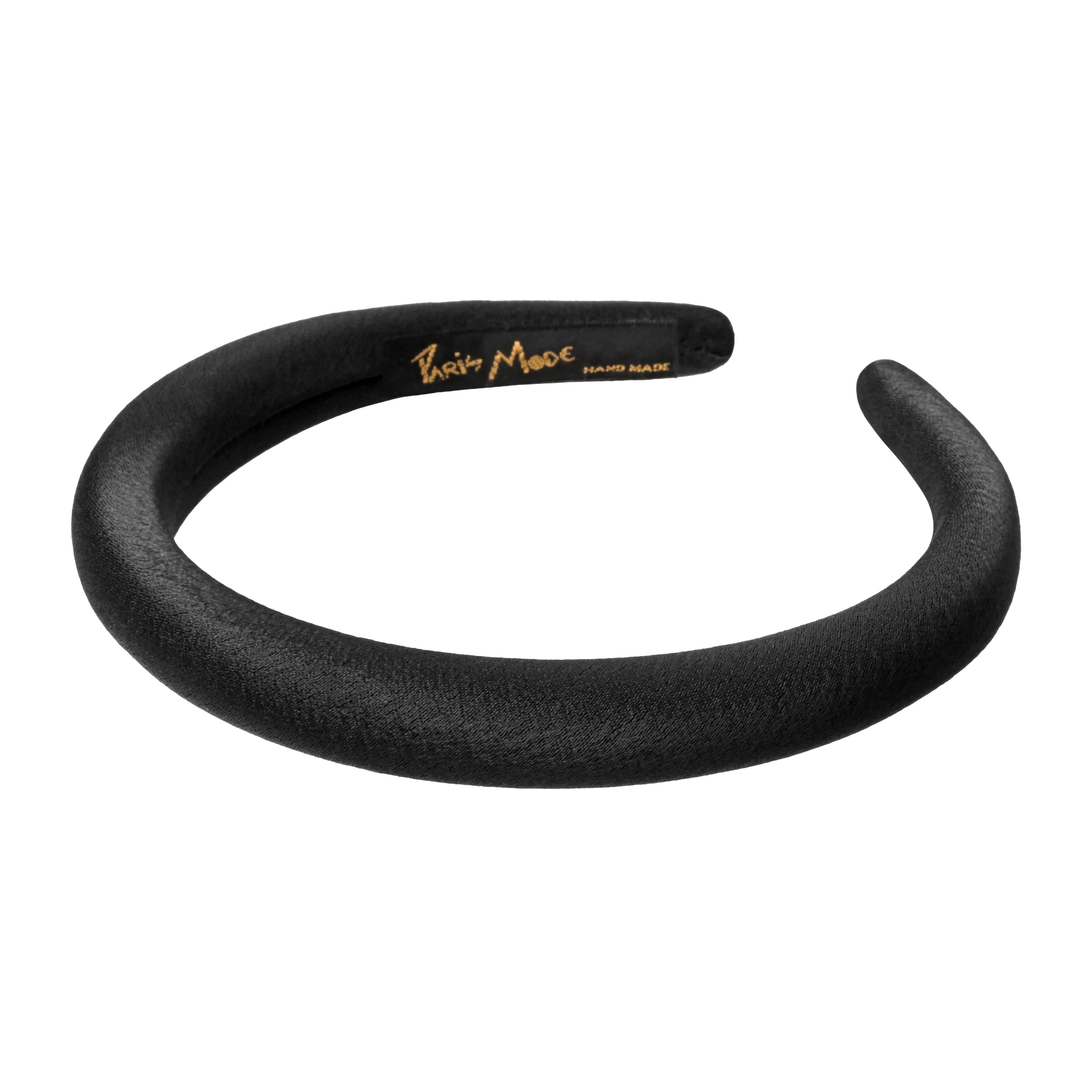 Satin 1.5 cm Padded Black Headband