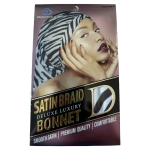 Satin Braid Bonnet -Zebras (M22)