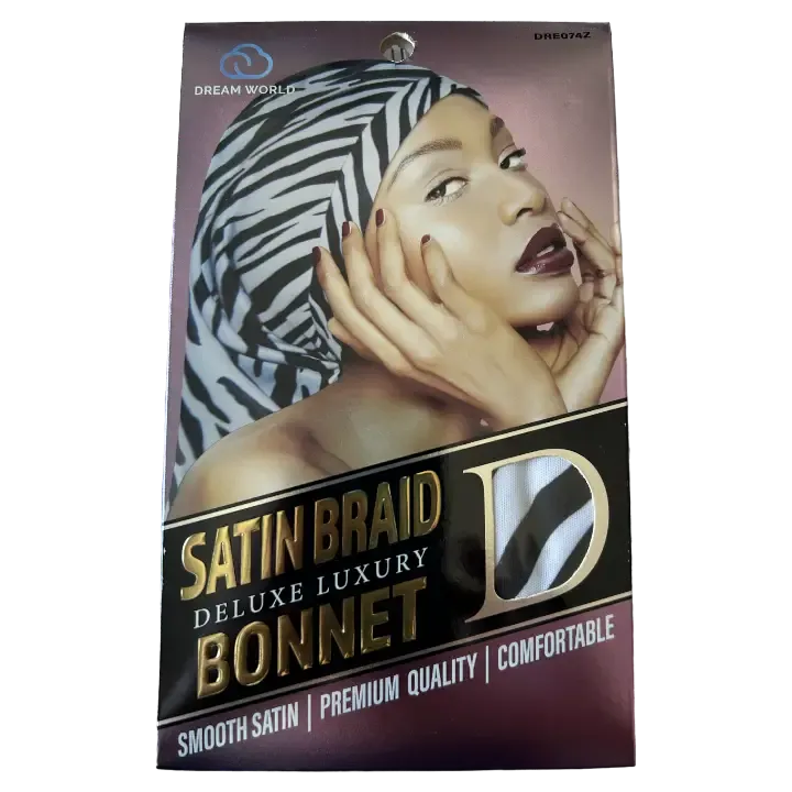 Satin Braid Bonnet -Zebras (M22)