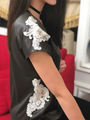 Satin Lace top