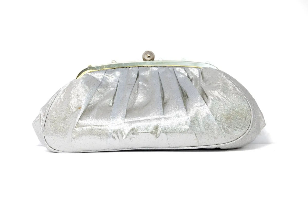 Satin Silver Clutch