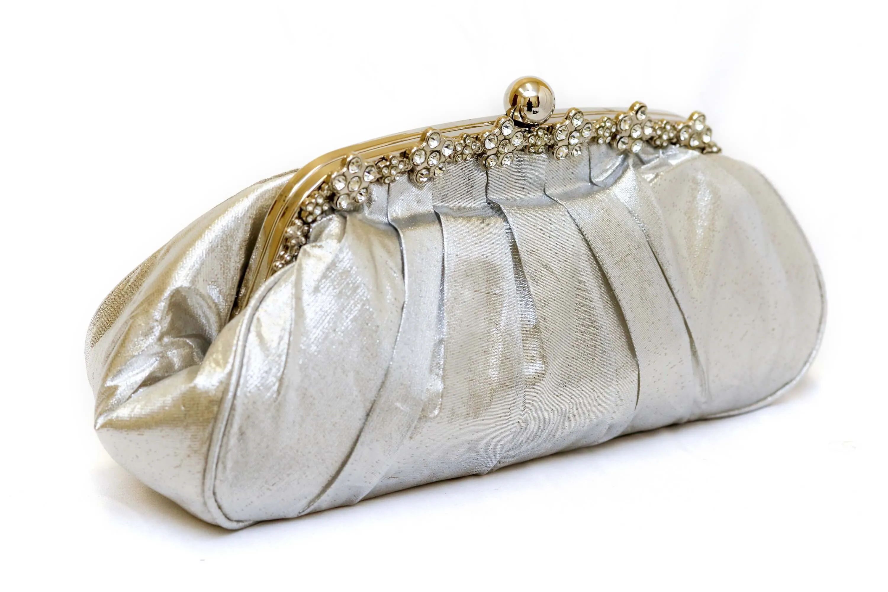 Satin Silver Clutch