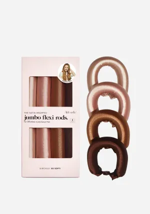 Satin-Wrapped Jumbo Flexi Rods 4pc Set - Rosewood