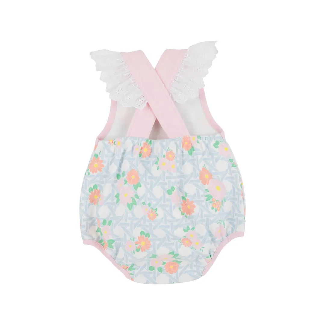 Saylor Sunsuit, Cayman Island Cane with Palm Beach Pink
