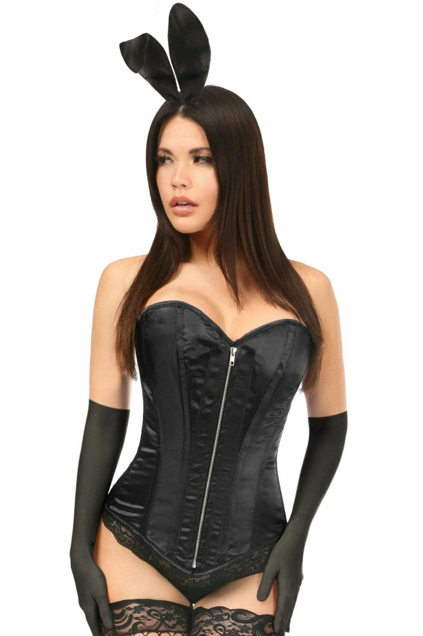 Sexy Deluxe 4 Piece Satin Bunny Corset Halloween Costume