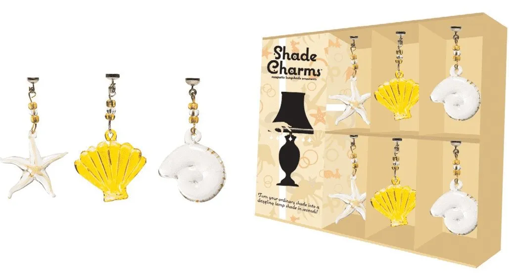 SHADE CHARMS TAN COASTAL SHELLS (Set/6) Lamp Shade TrimKit®