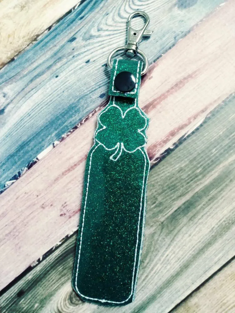 Shamrock - lip balm holder - party favor - St Patrick's Day - four leaf clover - luck - lucky - flash drive holder -  birthday party - tween