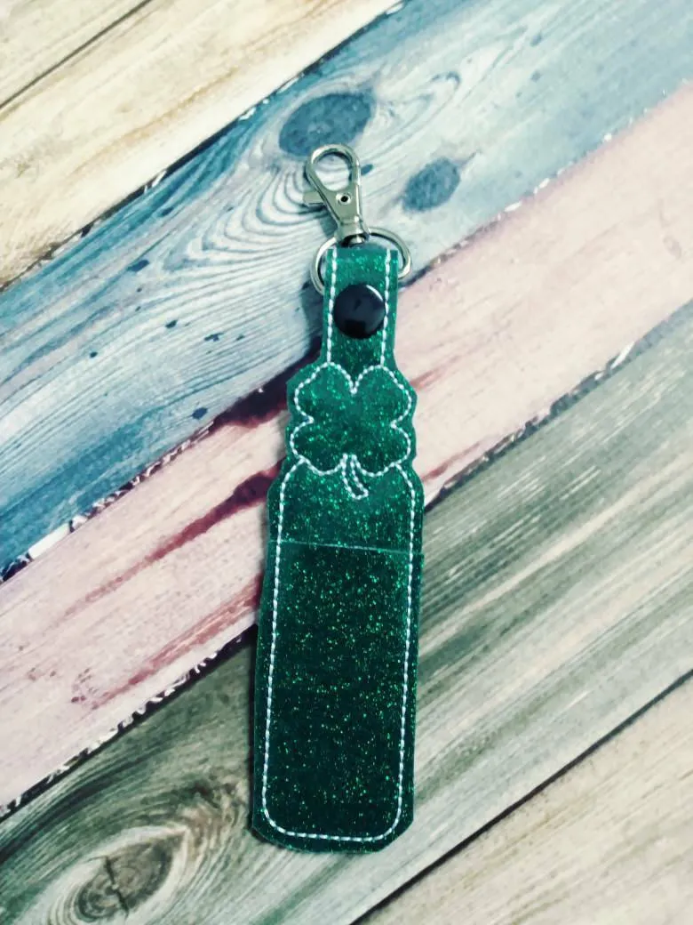 Shamrock - lip balm holder - party favor - St Patrick's Day - four leaf clover - luck - lucky - flash drive holder -  birthday party - tween