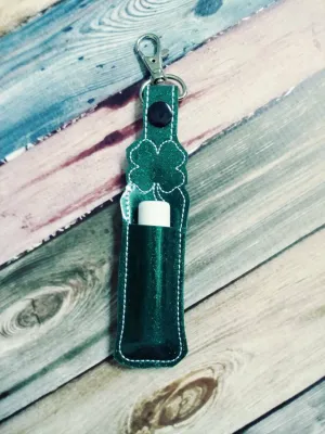 Shamrock - lip balm holder - party favor - St Patrick's Day - four leaf clover - luck - lucky - flash drive holder -  birthday party - tween