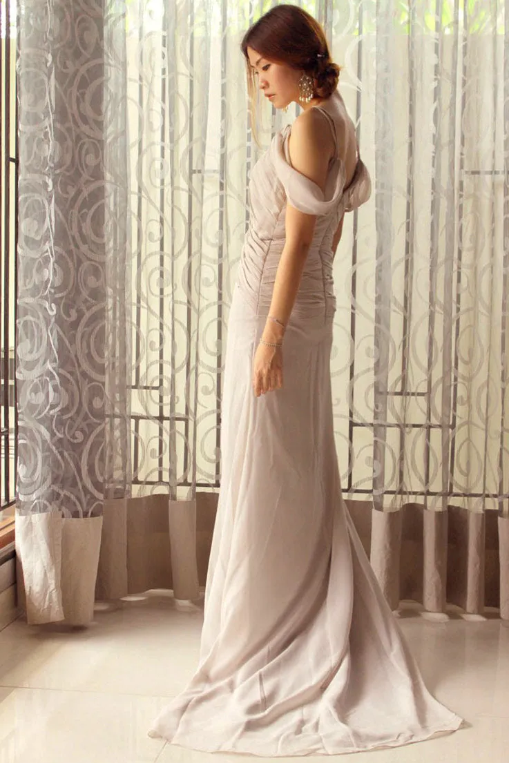 Sheath Spaghetti Strap Floor Length Tulle Rhinestone Evening Dress